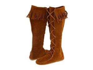 画像1: 【Minnetonka】 Front Lace Hardsole Knee-Hi Boot