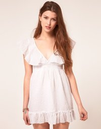 Liquorish Sun Dress In Burnout Cotton