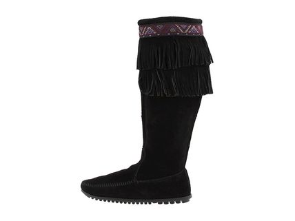 画像: 【Minnetonka】 Side-Zip Double Fringe Knee Hi Boot